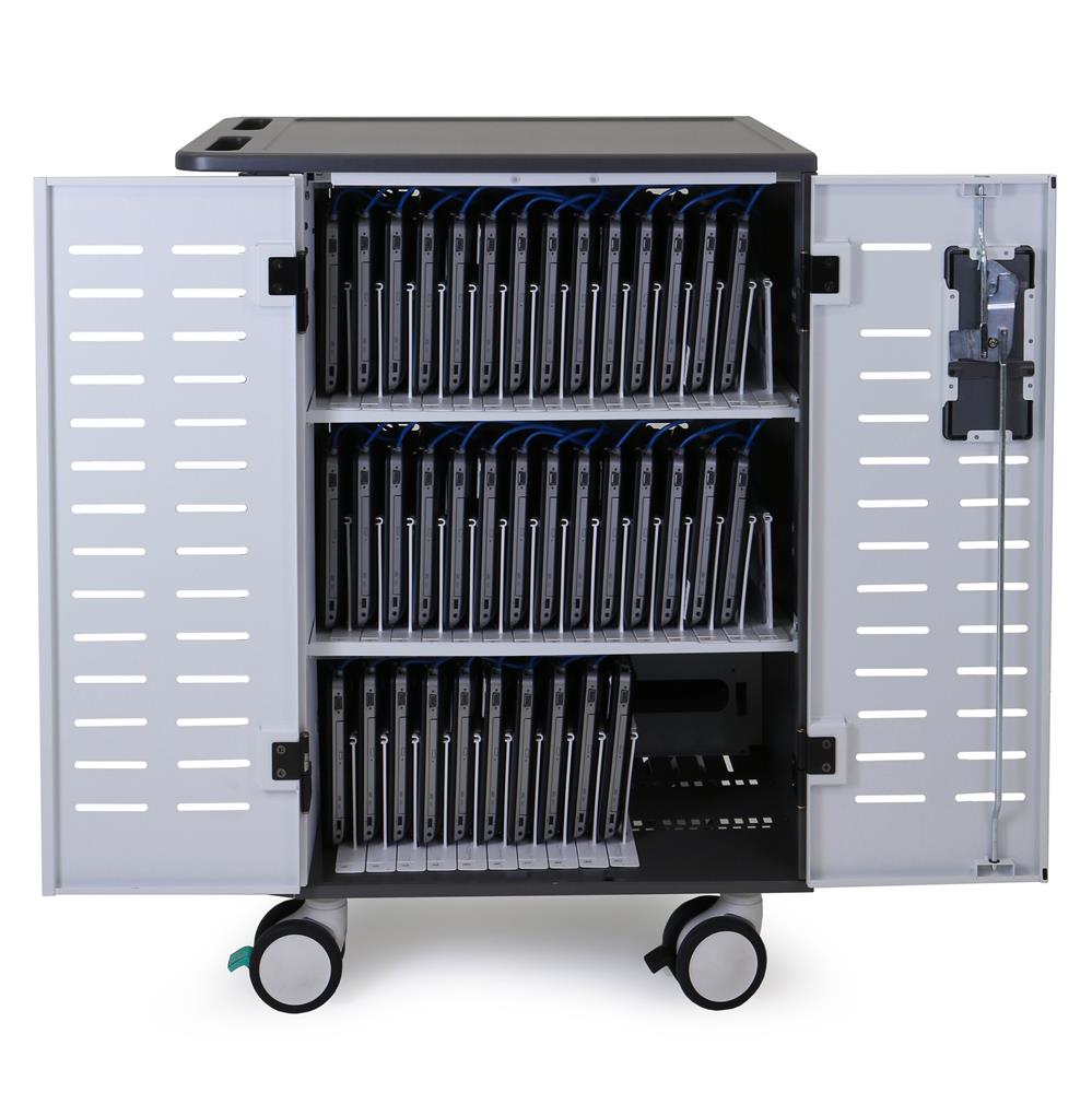 Ergotron Zip40 Charging and Management Cart, UK for Laptops | DM40-2008-3 AV Cabinet Ergotron