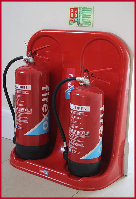 Firexo Red Fibreglass Double Fire Extinguisher Stand