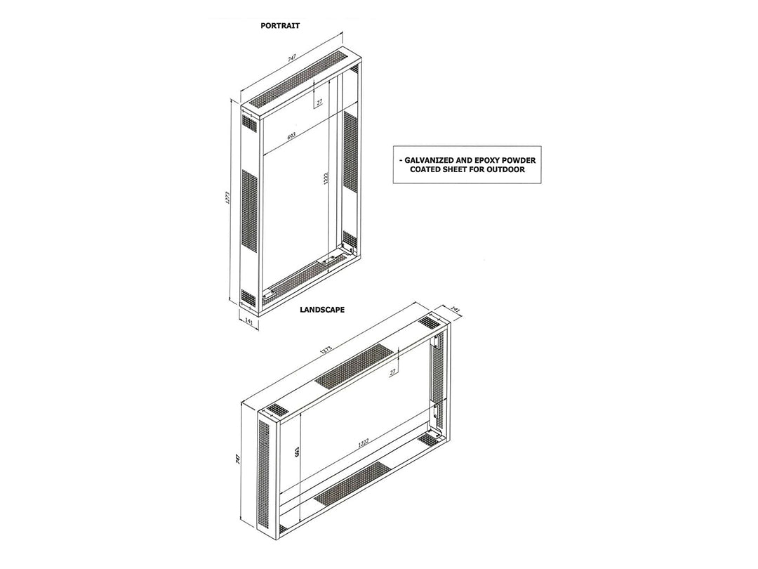 Multibrackets M Wallmount Pro OH55 F/B/A-S with Frame | 7350105218132 Wall Mount Bracket Multibrackets
