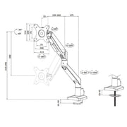 Neomounts 17" - 35" NEXT Slim Desk Mount Single Display | DS70-250SL1 Monitor Arm Desk Mount NeoMounts