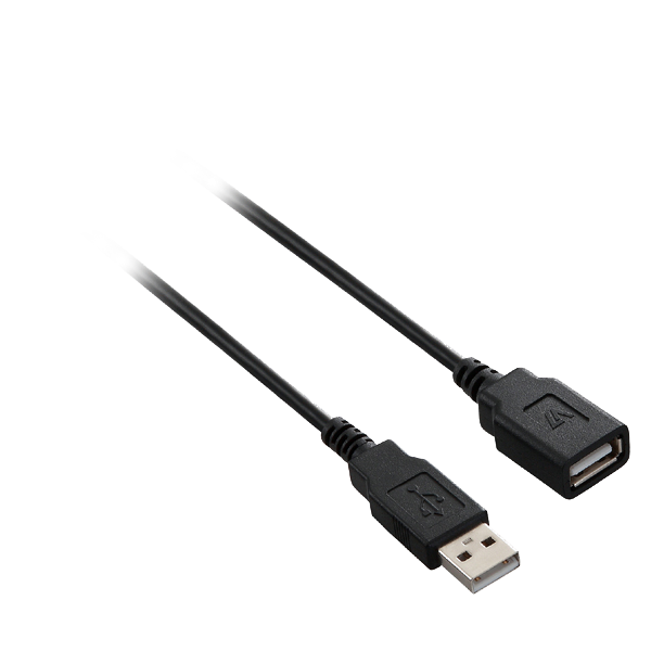 V7 USB A Female to USB A Male USB 2.0 Extension Cable 480 Mbps 1.8m/6ft Black - V7E2USB2EXT-1.8M