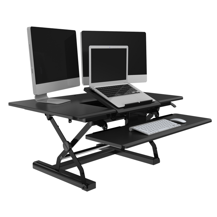 V7 DT3SSB Sit Stand 91cm Desk Workstation