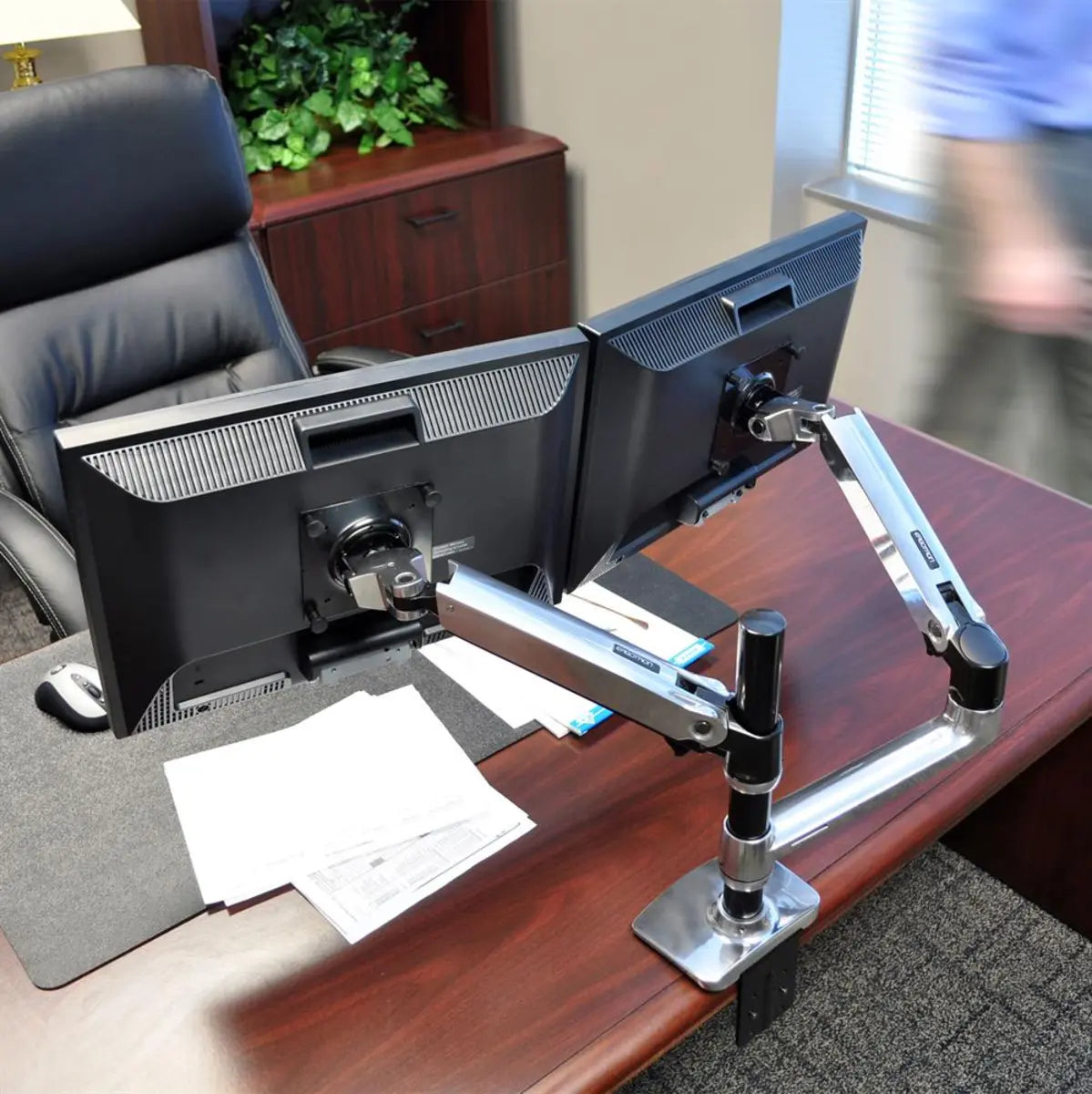 Ergotron 24" LX Dual LCD Stacking Arm Desk Mount | 45-248-026 Monitor Arm Desk Mount Ergotron