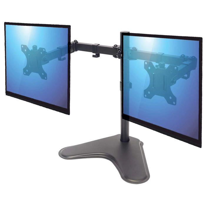 Manhattan 13" - 32" Universal Dual Monitor Stand With Double-Link Swing Arms | 461559 Monitor Arm Desk Mount Manhattan