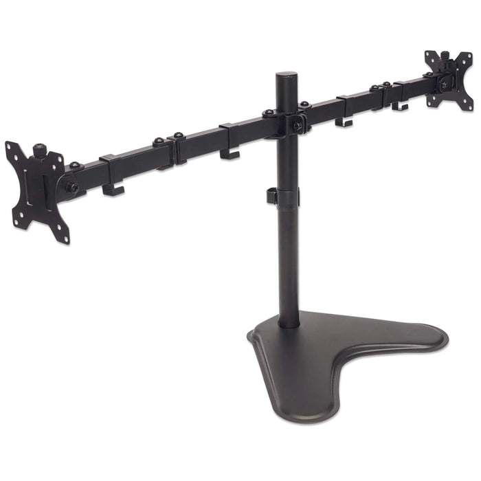 Manhattan 461559 Universal Dual Monitor Stand With Double-Link Swing Arms