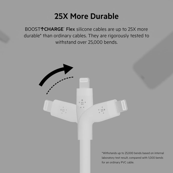 Belkin BoostCharge Flex USB-C Cable with Lightning Connector | CAA009BT2MWH