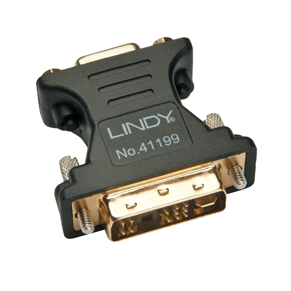 Lindy DVI-A Male to VGA Female Adapter, Black | 41199 Adapter / Converter Lindy