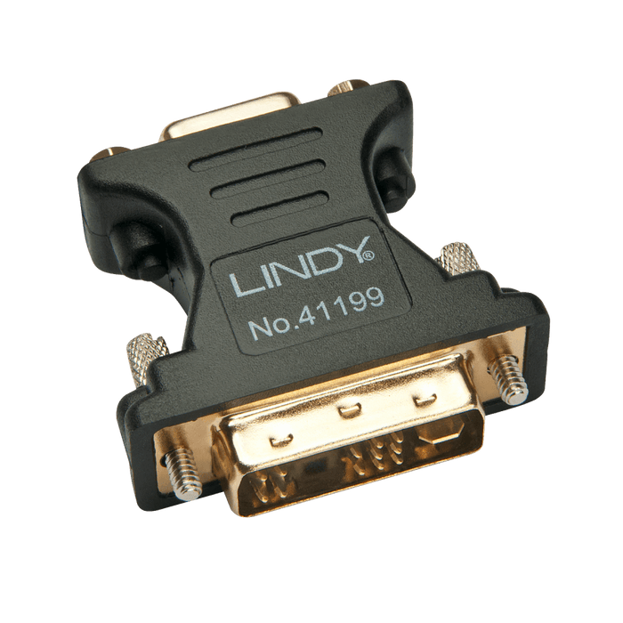 Lindy DVI-A Male to VGA Female Adapter, Black | 41199 Cable Gender Changers Lindy