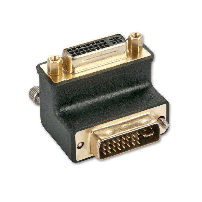 Lindy DVI-I Male to DVI-I Female 90° Adapter Down | 41252 Cable Gender Changers Lindy