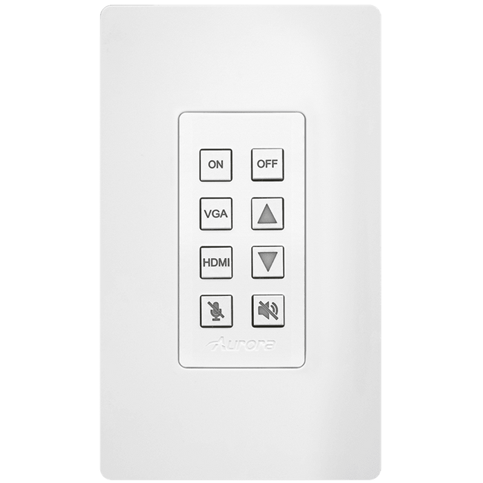 Aurora Multimedia DXB-8i-G2-W 8-Button 1-Gang Backlit Button Control Pad (White) Remote Control Aurora