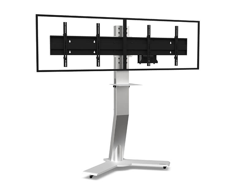Axeos Ekinox Dual Screen Stand On Castors For 40" to 50" Screens Floor Stand Axeos