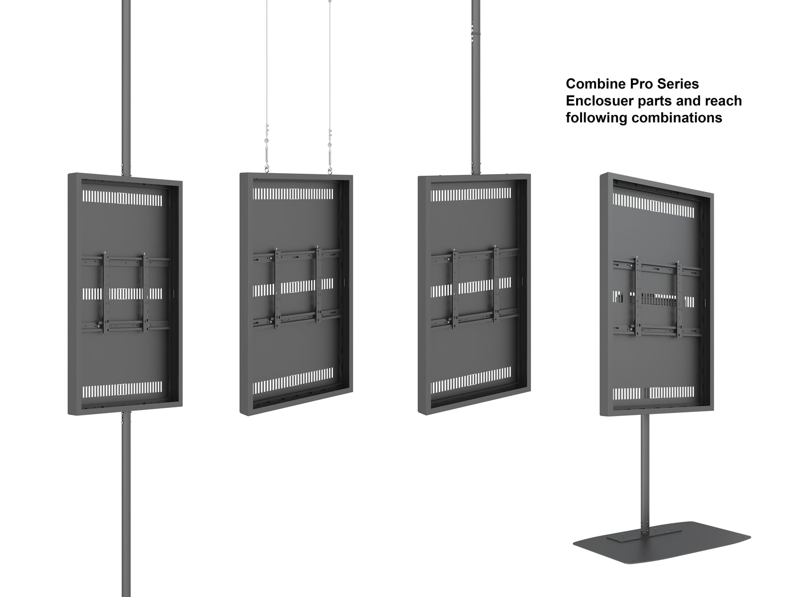 Multibrackets M Pro Series Enclosure 55" Wall Medium Black Signage Display Enclosures Multibrackets