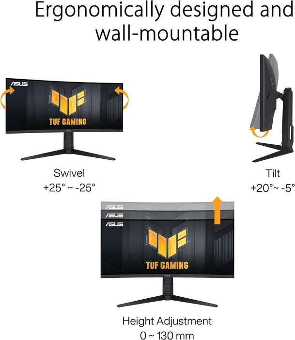 Asus TUF Gaming 34" WQHD Ultra-wide Curved 180Hz Gaming Monitor | VG34VQL3A