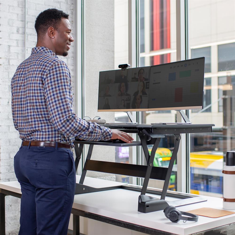 Ergotron Up to 30" WorkFit-TL Sit-Stand Desktop Workstation | 33-406-085 Monitor Arm Desk Mount Ergotron