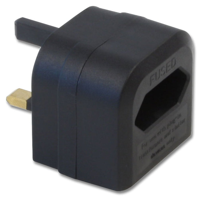 Lindy Euro Transformer to UK Adapter Plug, Black | 73070 Smart Device Chargers Lindy