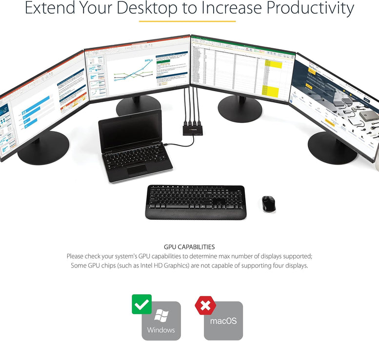Startech 4-Port DisplayPort 1.2 Video Splitter | MSTDP124DP