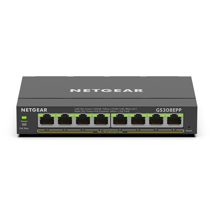 Netgear GS308EPP-100UKS 8-Port PoE+ Gigabit Ethernet Plus Switch (123W) Network Switch Netgear