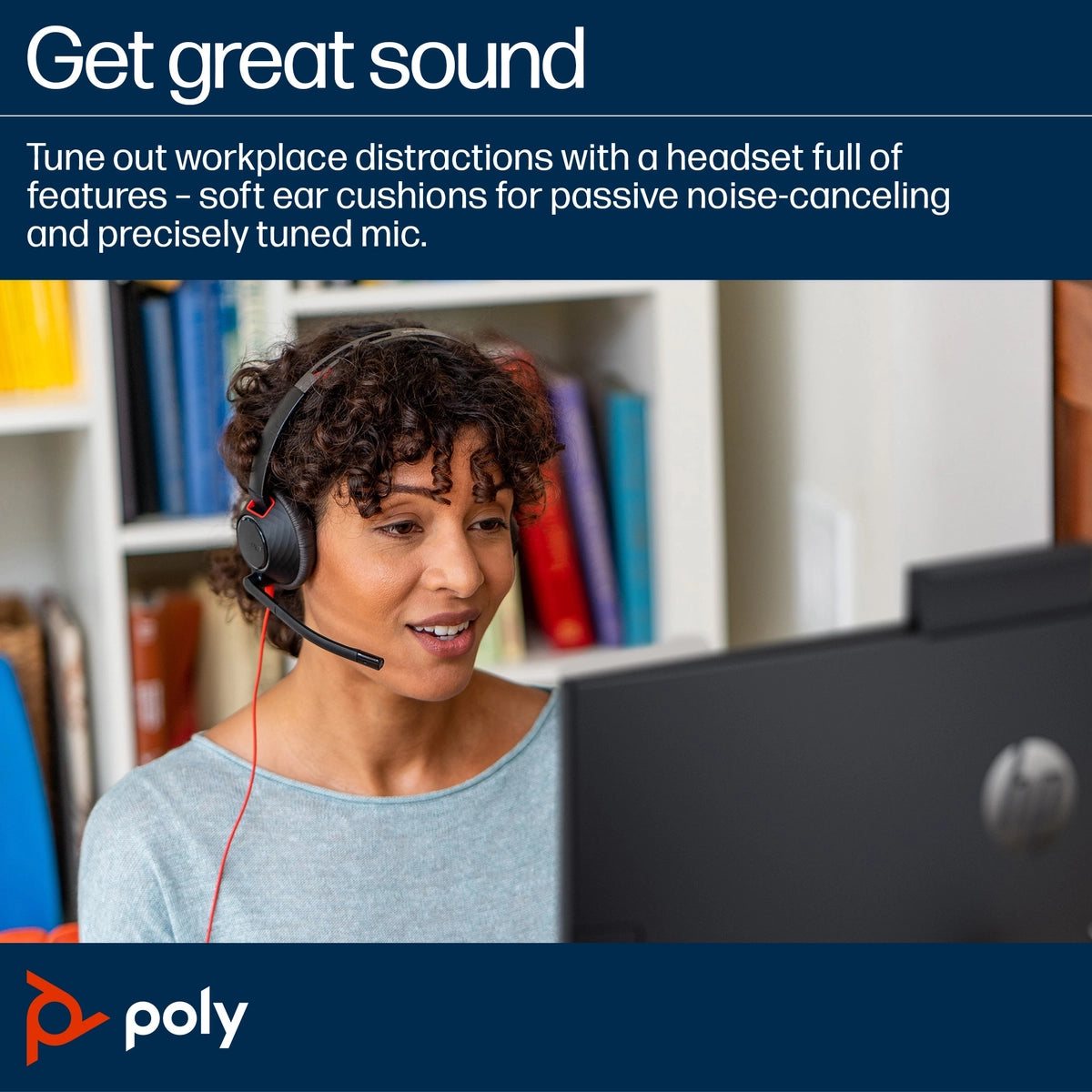 Poly Blackwire 5210 Monaural USB-C Headset + 3.5mm Plug + USB-C/A Adapter | 8X230A6 Headset Poly