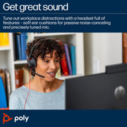 Poly Blackwire 5210 Monaural USB-C Headset + 3.5mm Plug + USB-C/A Adapter | 8X230A6 Headset Poly
