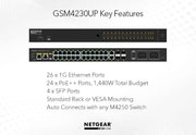 Netgear GSM4230UP-100EUS 24-Port PoE++ Managed Switch Network Switch Netgear