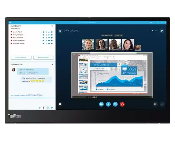 Lenovo 61DDUAT6UK ThinkVision M14 14" 60Hz Full HD USB-C Mobile Monitor Desktop Monitor Lenovo