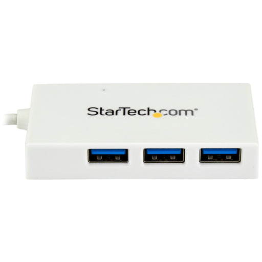 StarTech HB30C3A1CFBW 4 Port USB C Hub with 1x USB-C & 3x USB-A Ports (SuperSpeed 5Gbps) - USB Bus Powered - Portable/Laptop USB 3.0 Adapter Hub - USB 3.2 Gen 1 Type-C Hub - White
