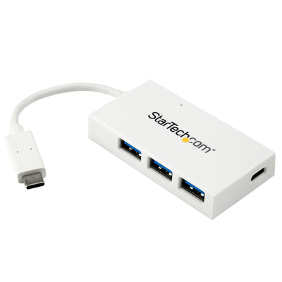 StarTech HB30C3A1CFBW 4 Port USB C Hub with 1x USB-C & 3x USB-A Ports (SuperSpeed 5Gbps) - USB Bus Powered - Portable/Laptop USB 3.0 Adapter Hub - USB 3.2 Gen 1 Type-C Hub - White Startech USB Hubs Startech