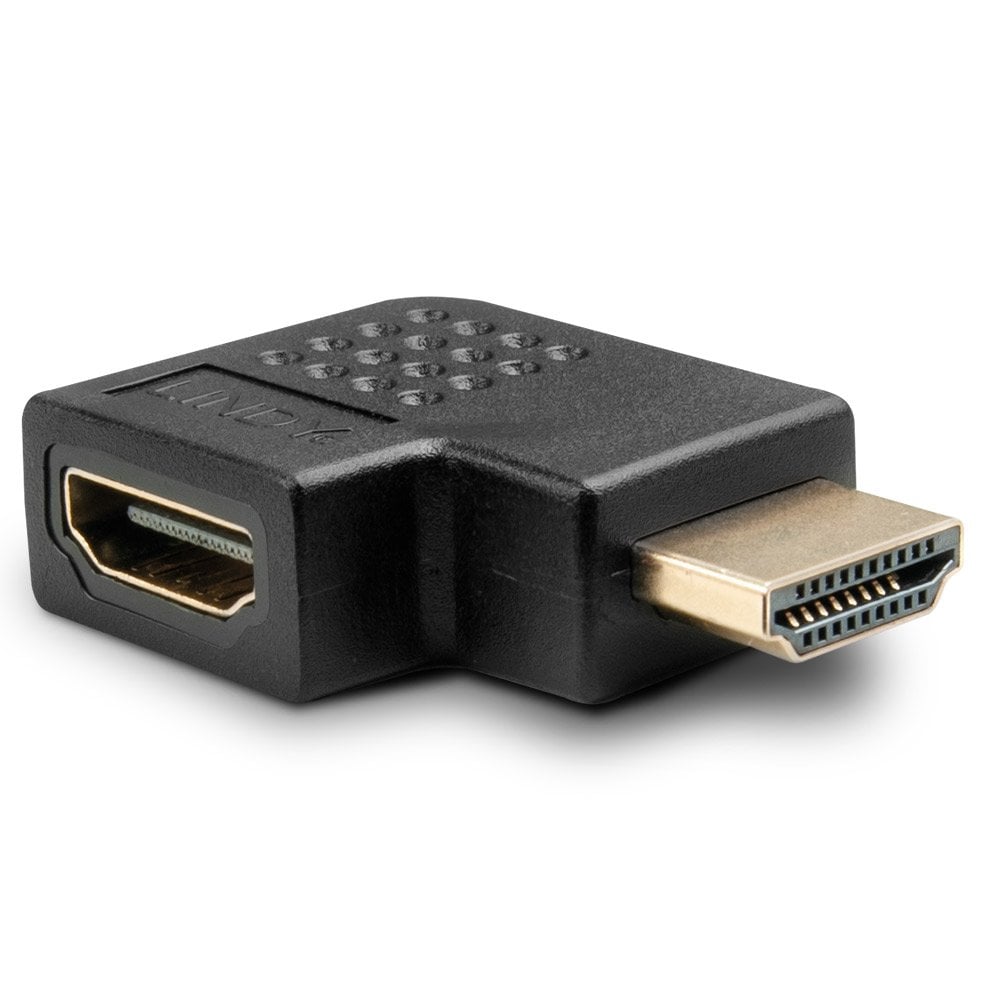 Lindy HDMI 90 Degree Right Angled Adapter, Black | 41657 Adapter / Converter Lindy