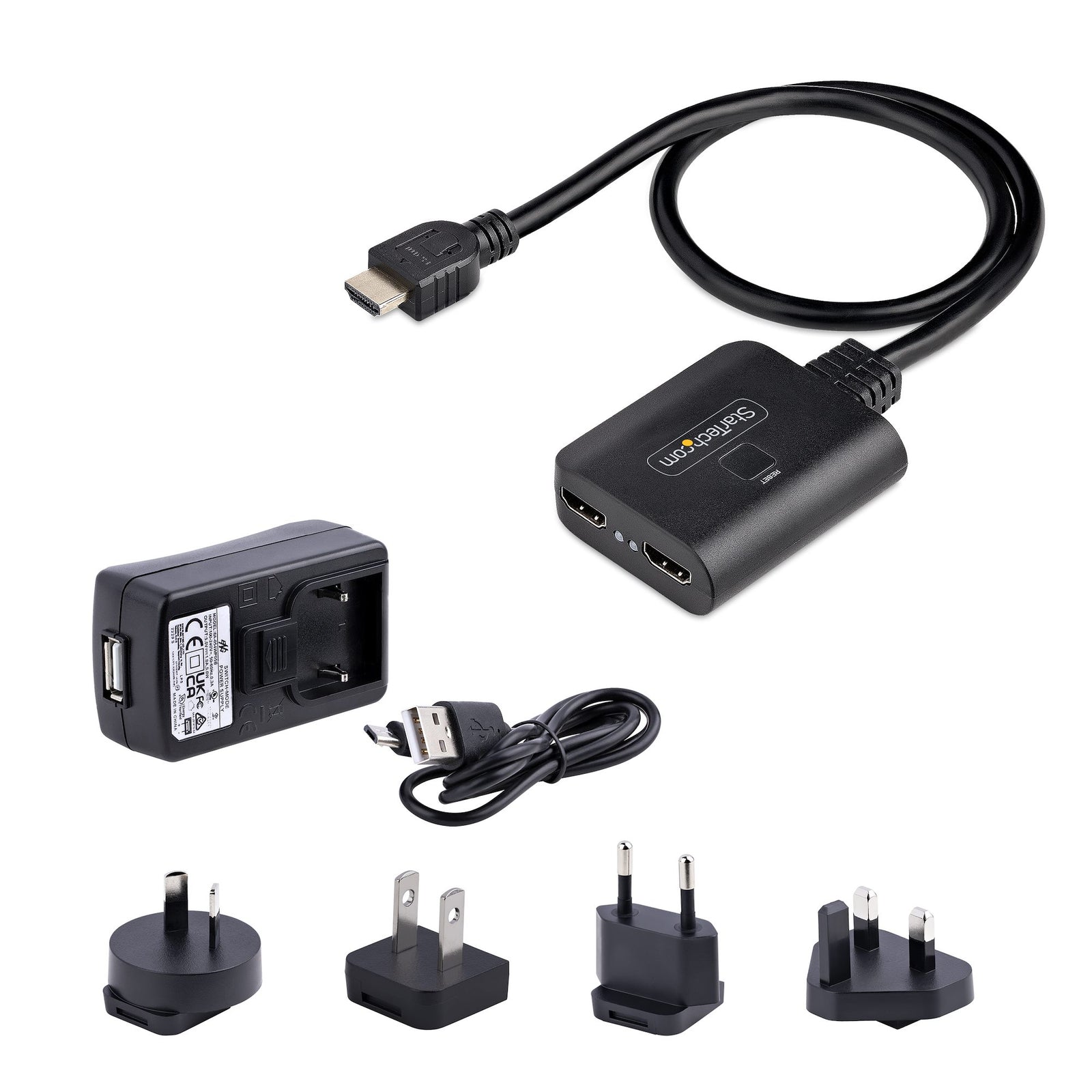 StarTech HDMI-SPLITTER-4K60UP 2-Port 4K 60Hz HDMI 2.0 Splitter | 1 In 2 Out Display Hub Splitter Startech