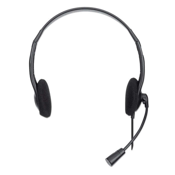 Manhattan 179898 Stereo On-Ear Headset Adjustable Microphone
