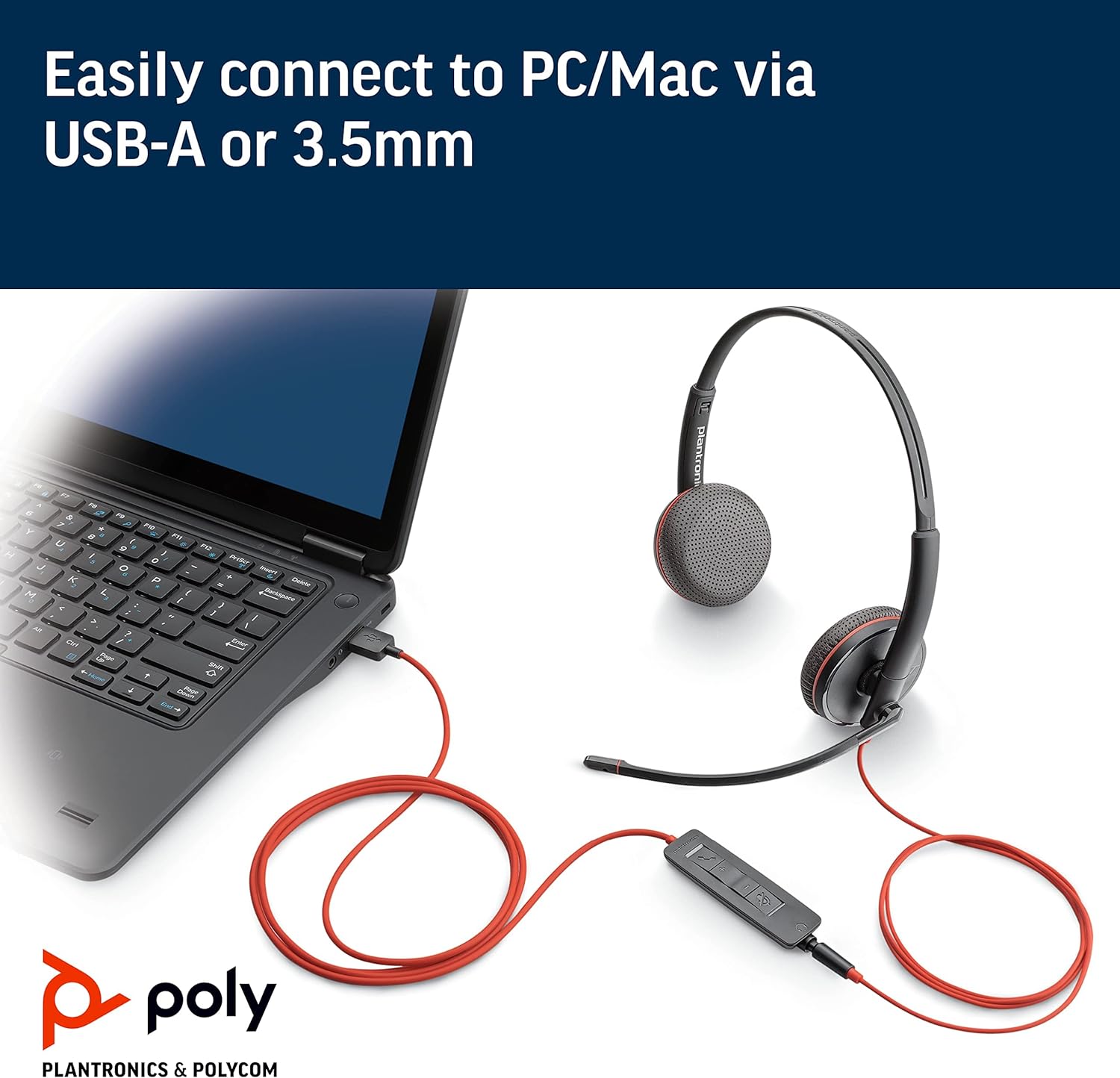 Poly 3325 Wired Black Headset Headset Poly