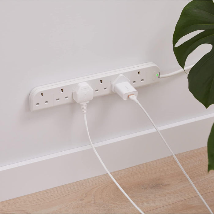 Belkin E-Series 6 Socket 3-Metre SurgeStrip™ White Protector | F9E600UK3M