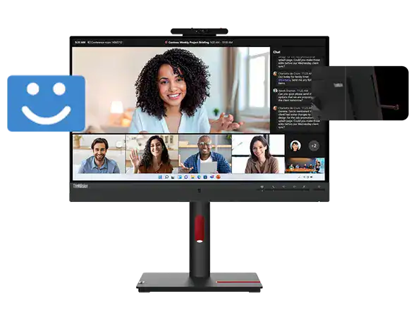 Lenovo T24mv-30 ThinkVision 23.8" 75Hz Full HD Conferencing Monitor (USB-C) | 63D7UAT3UK Desktop Monitor Lenovo