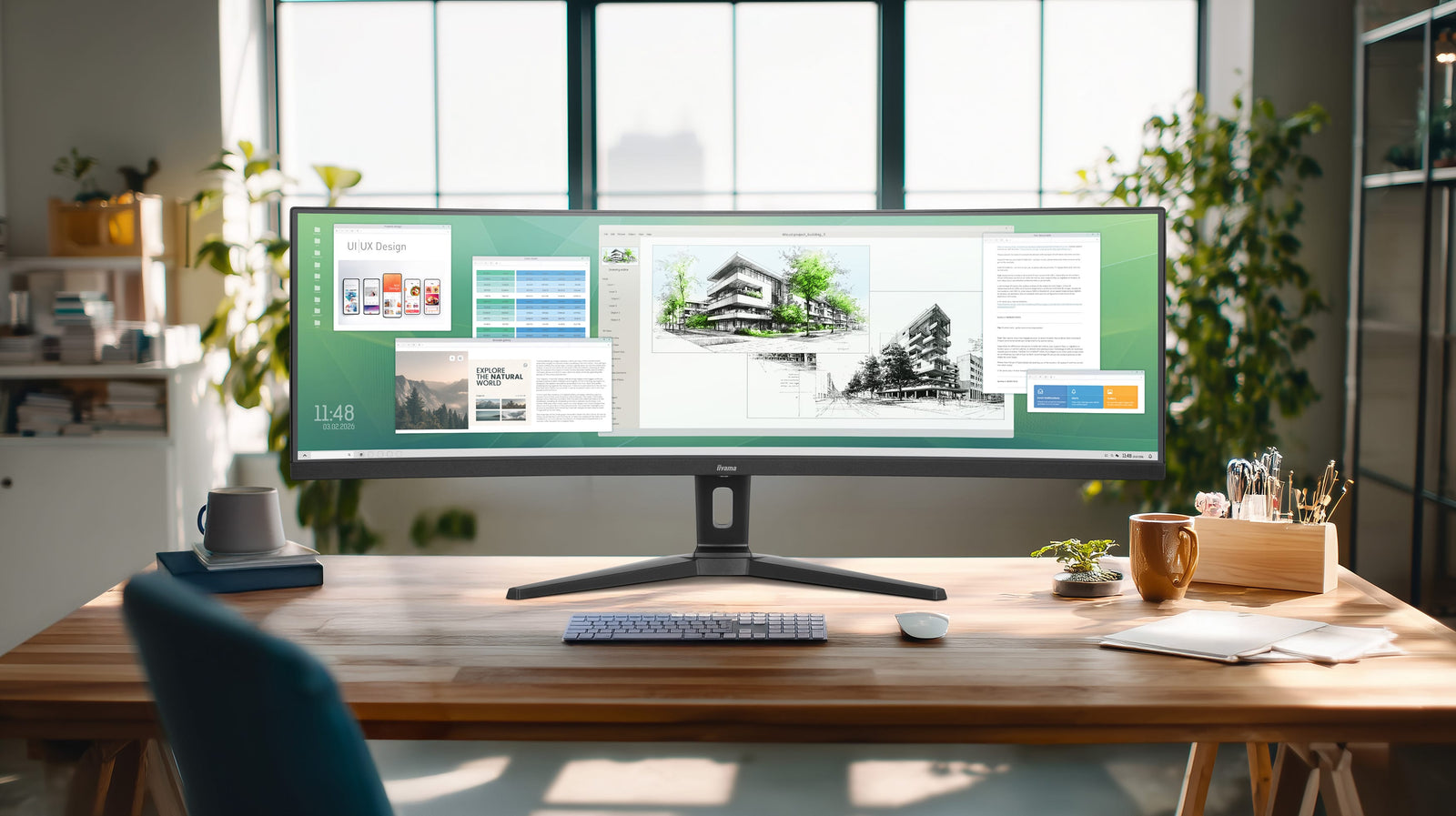 iiyama ProLite XCB4594DQSU-B1 45" 75Hz 2ms DQHD Ultra-Wide Curved Monitor Desktop Monitor iiyama