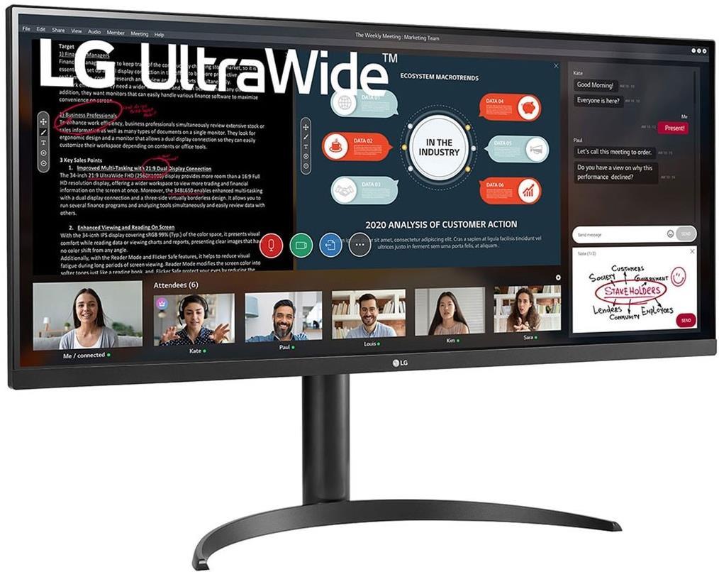 LG 34WP550 34" 21:9 UltraWide™ Full HD 75Hz IPS Monitor with AMD FreeSync™ Desktop Monitor LG