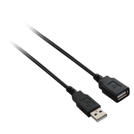 V7 USB A Female to USB A Male USB 2.0 Extension Cable 480 Mbps 3m/10ft Black - V7E2USB2EXT-03M