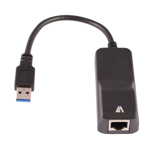 V7 Gigabit Ethernet Adapter USB A Male to RJ45 Female Black - CBLUSB3RJ-1E