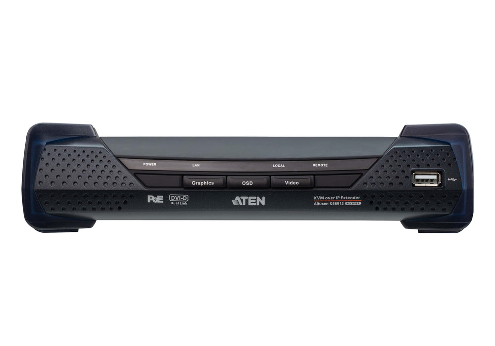 Aten 2K DVI-D Dual Link KVM over IP Receiver with PoE | KE6912R-AX