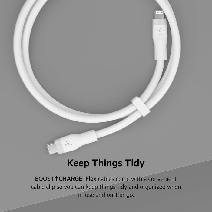 Belkin BoostCharge Flex USB-C Cable with Lightning Connector | CAA009BT2MWH