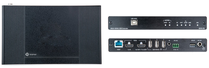 Kramer Electronics EXT3-TR 4K60 4:4:4 HDMI Extender with USB, RS–232 & IR over Long–Reach HDBaseT 3.0 AV Extender Kramer