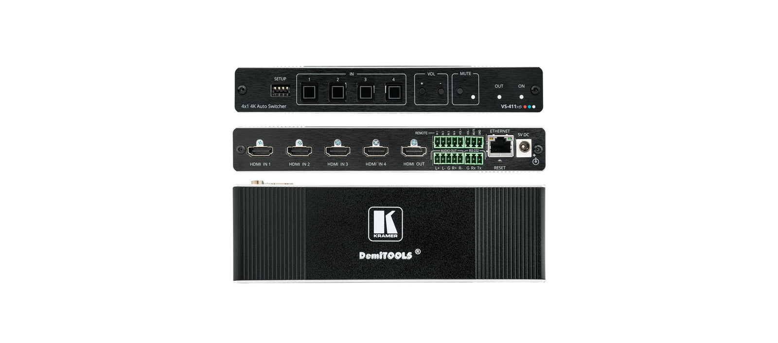 Kramer Electronics VS-411XS 4x1 4K HDR HDMI Intelligent Auto Switcher Video Switch Kramer