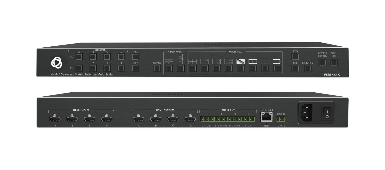 Kramer VSM-4X4X 4x4 Matrix Switcher, Videowall & Multiviewer Video Switch Kramer
