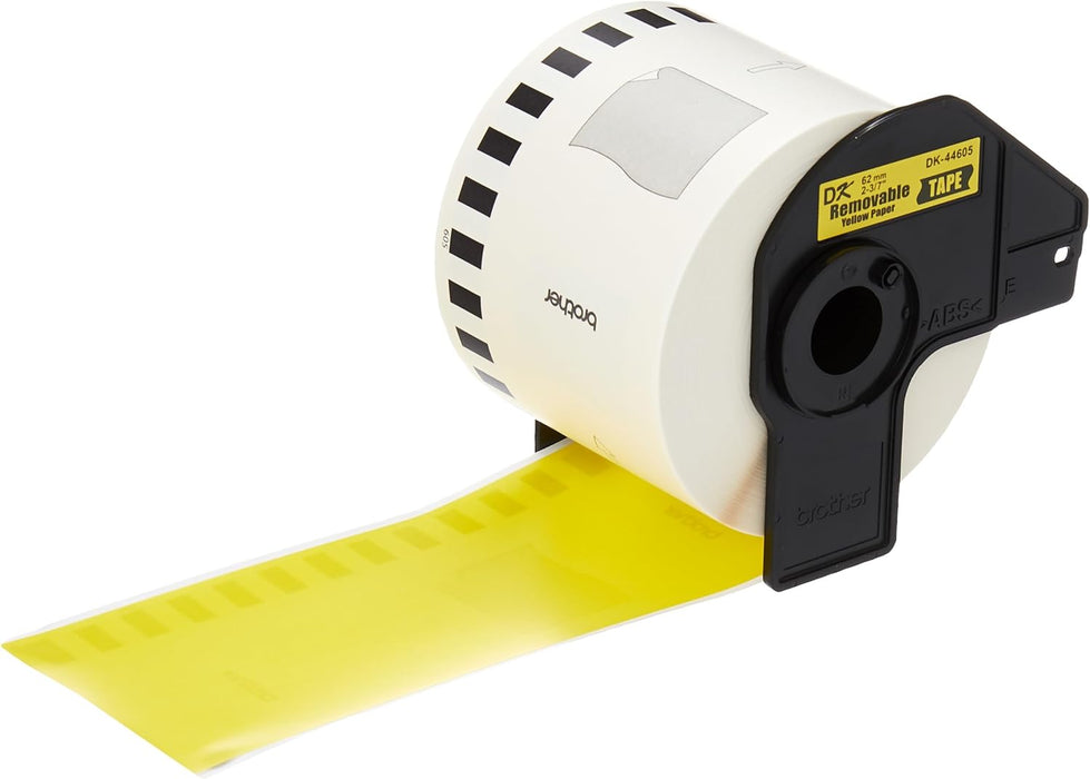 Brother DK44605 Continuous Removable Yellow Paper Tape (62mm)