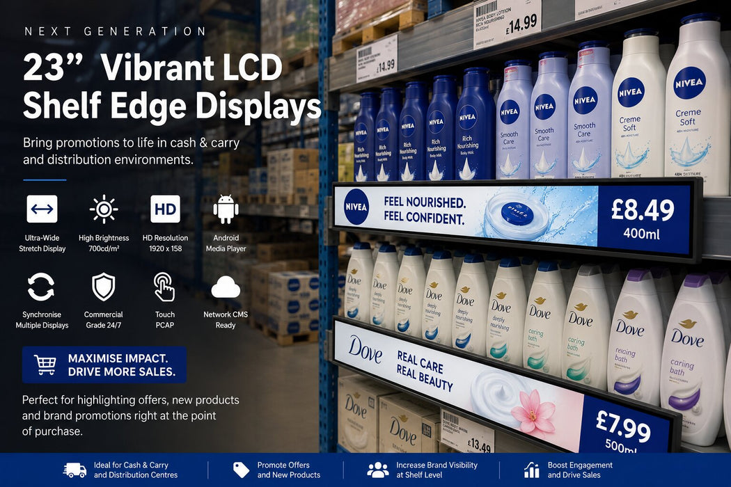 LCD Shelf Edge Touch Display High Brightness Digital Signage ScreenMoove