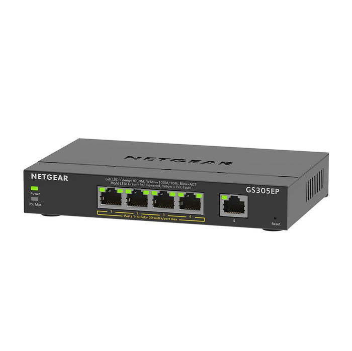 Netgear GS305EP-100UKS 5-Port Gigabit Ethernet Plus PoE Switch (63W) Network Switch Netgear