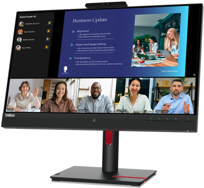 Lenovo ThinkVision T24v-30 24" Class Webcam Full HD LCD Monitor | 63D8MAT3UK Desktop Monitor Lenovo