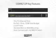 Netgear GSM4212P-100EUS 8x1G PoE+ 125W 2x1G and 2xSFP Managed Switch Network Switch Netgear