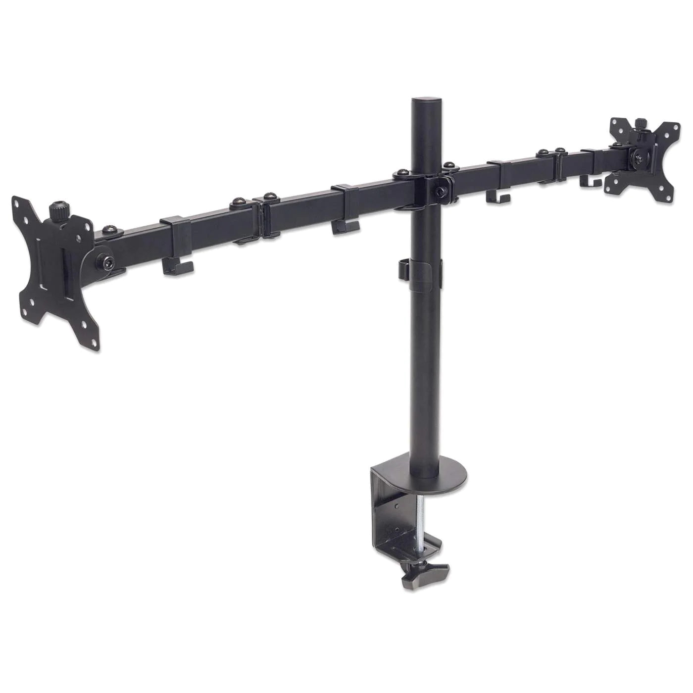 Manhattan Up to 32" Universal Dual Monitor Mount With Double-Link Swing Arms | 461528 Monitor Arm Desk Mount Manhattan