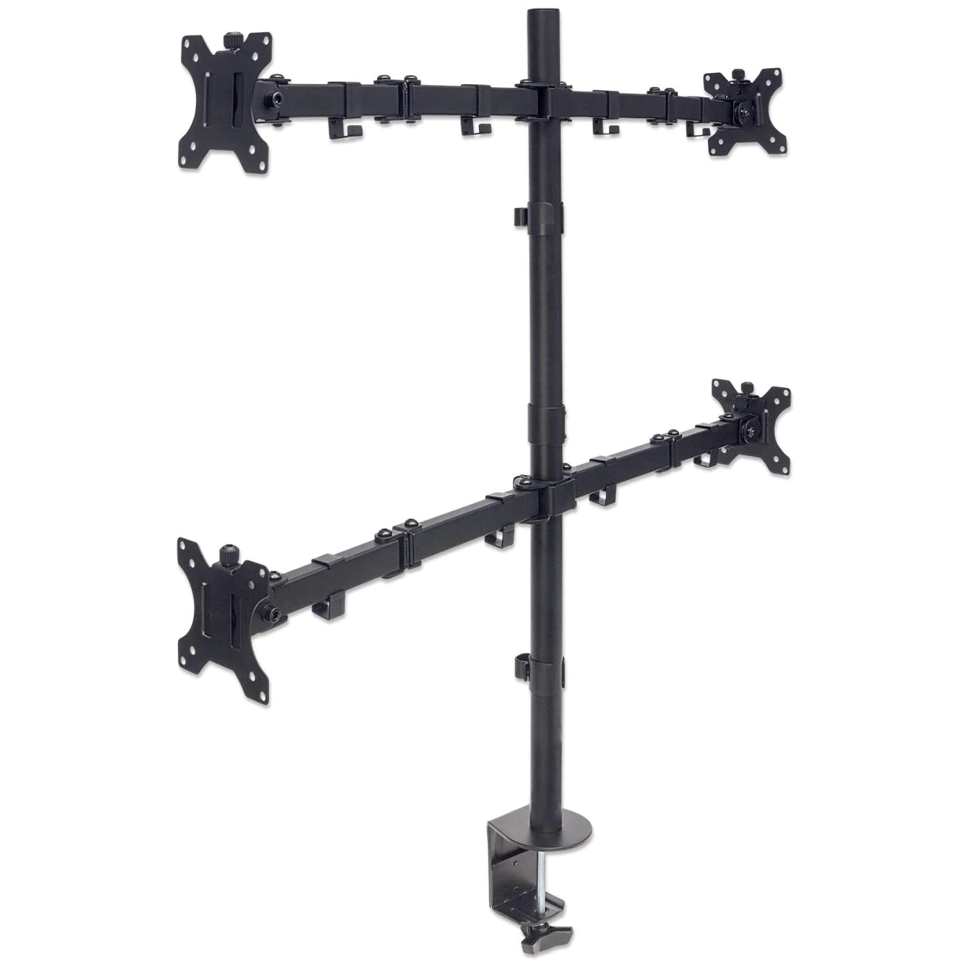 Manhattan 13" - 32" Quad LCD Monitor Mount with Double-Link Swing Arms | 461566 Monitor Arm Desk Mount Manhattan