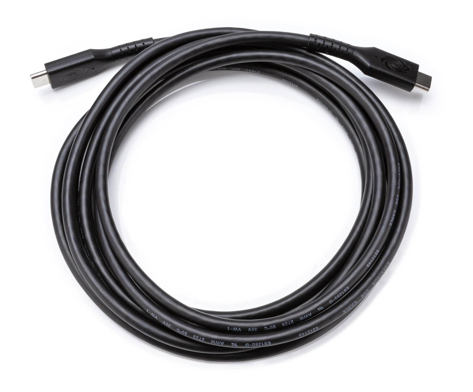 Crestron USB Cable, USB-C® Male to USB-C Male, USB 3.2 Gen 1 (5 Gbps), DisplayPort™ Alt Mode, 60 W, 9 ft (2.7 m) | CBL-USB3G1-C-C-9 USB Cable Crestron
